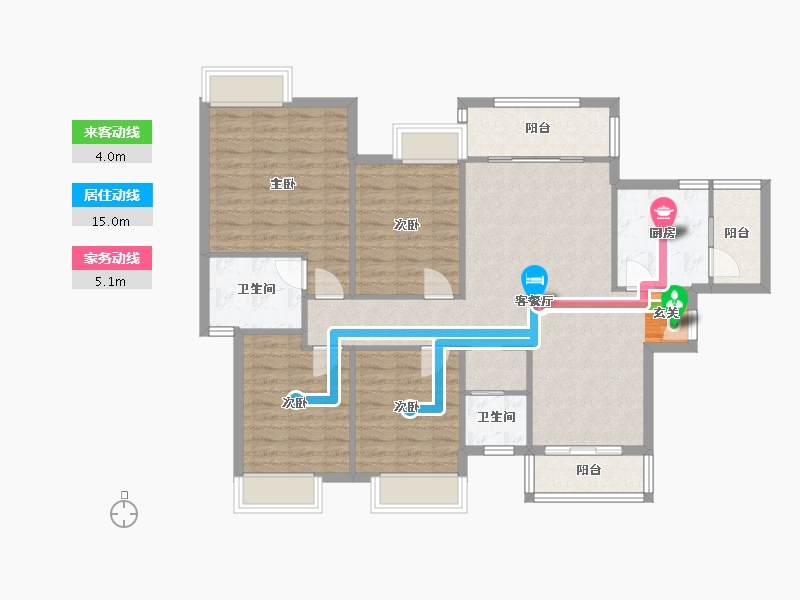 四川省-成都市-城投美庐6号楼139m²-109.94-户型库-动静线