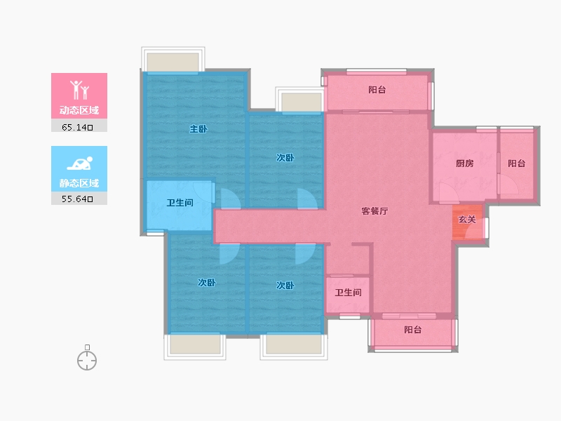 四川省-成都市-城投美庐6号楼139m²-109.94-户型库-动静分区