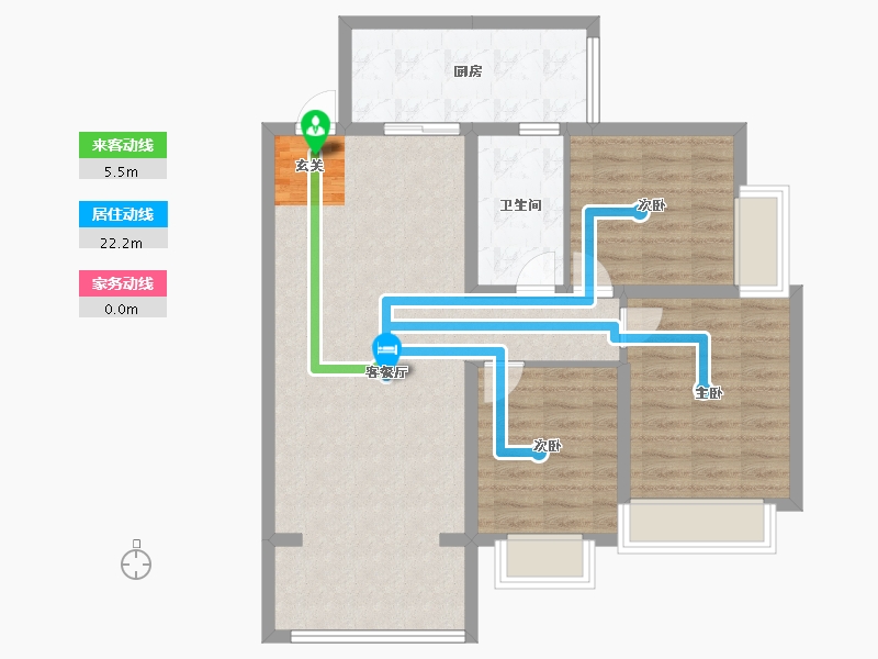 四川省-成都市-嘉和世纪城16号楼106m²-86.37-户型库-动静线