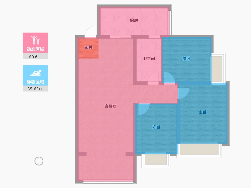 四川省-成都市-嘉和世纪城16号楼106m²-86.37-户型库-动静分区