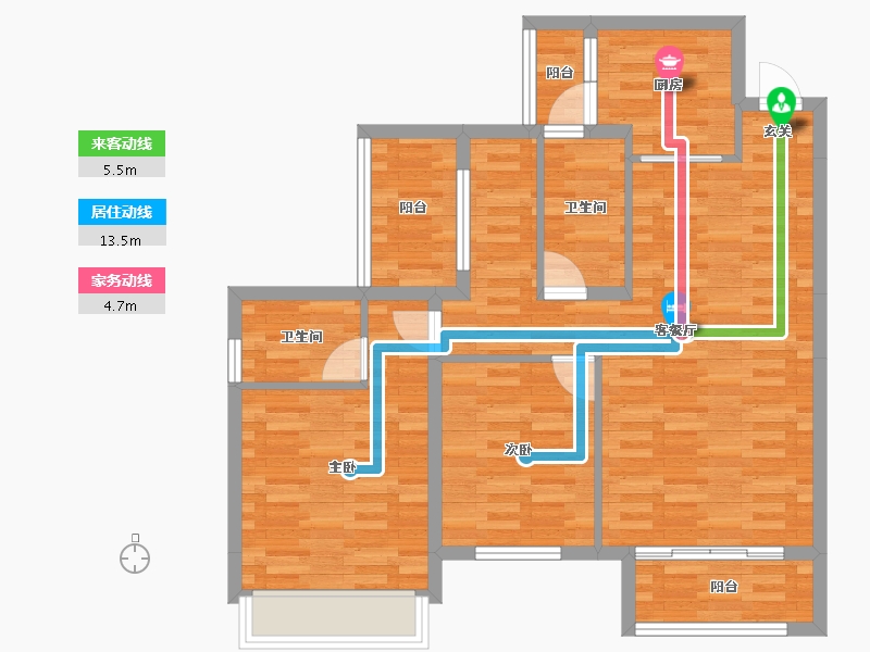 四川省-成都市-奥园玖俪湾3号楼107m²-83.82-户型库-动静线