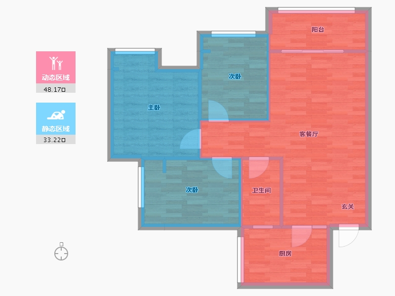 四川省-成都市-协信天骄城3号楼,5号楼88m²-73.95-户型库-动静分区