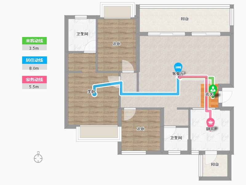 四川省-成都市-恒大滨河左岸二期D户型待售113m²-87.74-户型库-动静线