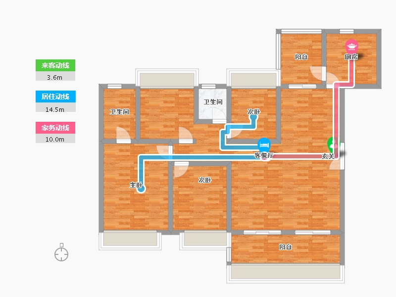 四川省-成都市-深业泰然成都怡湖珑园珑园1号楼158m²-119.42-户型库-动静线