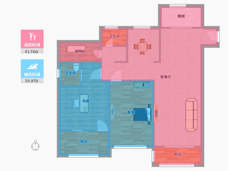 江苏省-南京市-中南上悦城8幢,14幢,5幢115㎡-92.00-户型库-动静分区