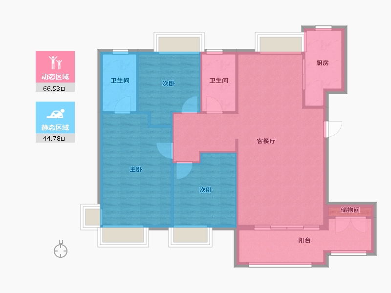 江西省-南昌市-国贸天峯-101.64-户型库-动静分区