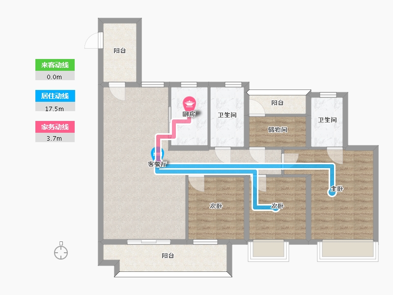 湖南省-长沙市-湾田望江府5栋,9栋建面131㎡-98.01-户型库-动静线