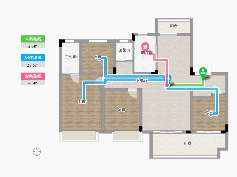 湖南省-长沙市-湾田望江府15栋,13A栋建面137㎡-116.29-户型库-动静线