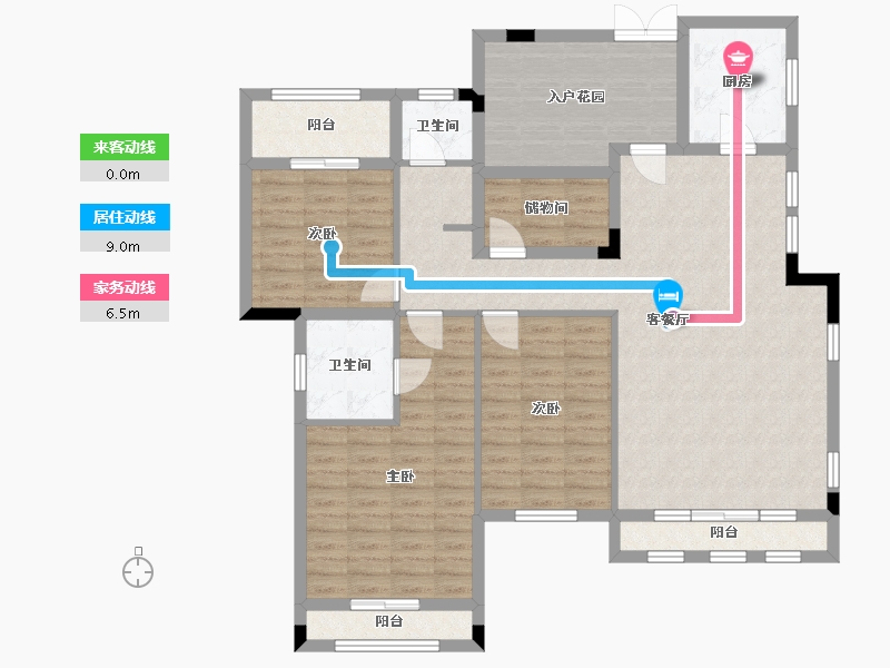 湖南省-长沙市-熙庭原著11号楼建面149㎡-120.88-户型库-动静线