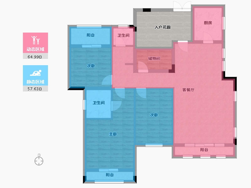 湖南省-长沙市-熙庭原著11号楼建面149㎡-120.88-户型库-动静分区