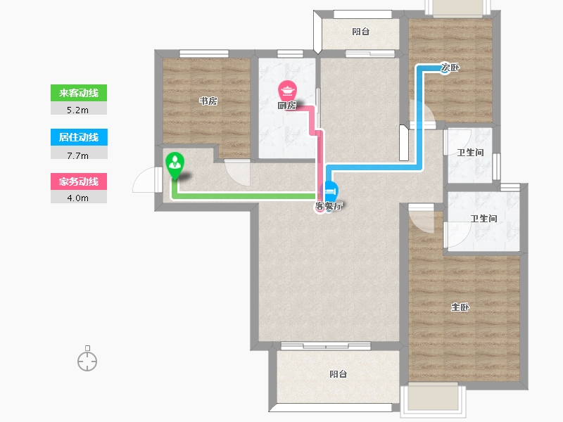 湖南省-长沙市-亿达智造小镇6栋,2栋建面115㎡-89.15-户型库-动静线