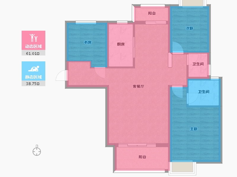 湖南省-长沙市-亿达智造小镇6栋,2栋建面115㎡-89.15-户型库-动静分区