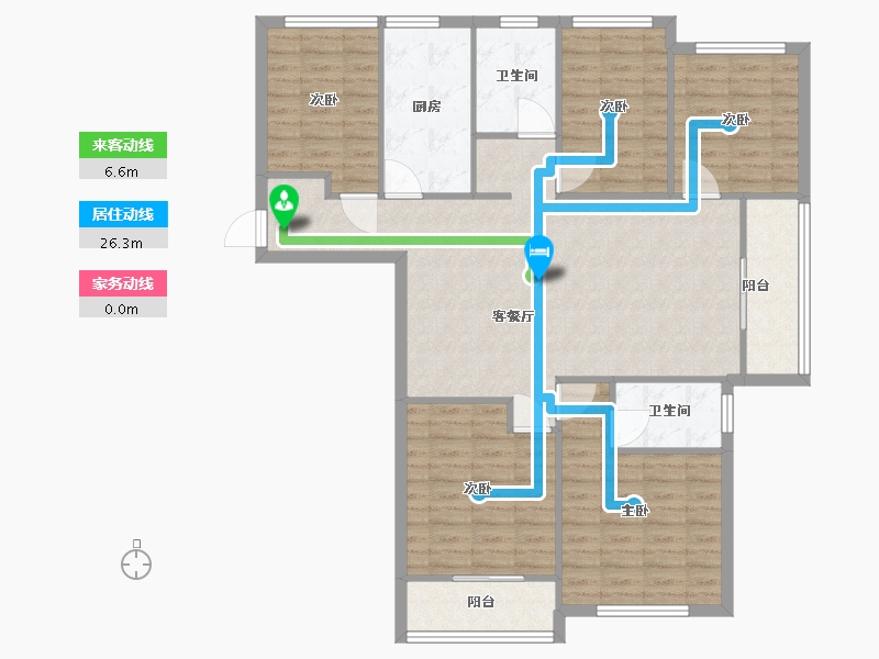 湖南省-长沙市-正荣财富中心建面145㎡-116.00-户型库-动静线