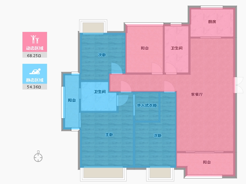 湖南省-长沙市-正荣财富中心建面143㎡-112.24-户型库-动静分区