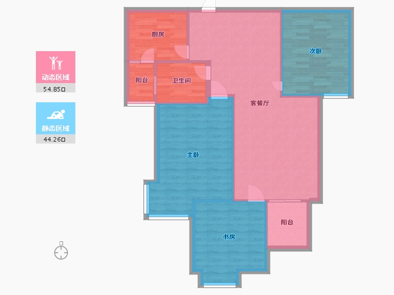 河南省-郑州市-润城时光里建面113m2-90.40-户型库-动静分区