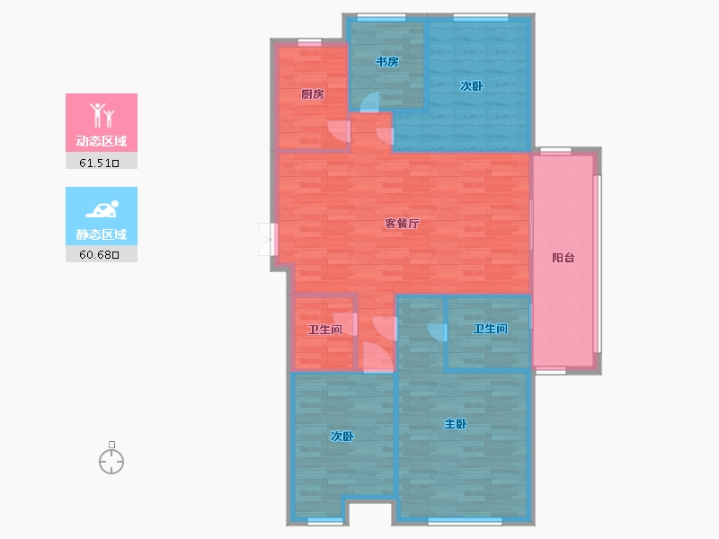 河南省-郑州市-世茂云尚城建面140m2-111.98-户型库-动静分区