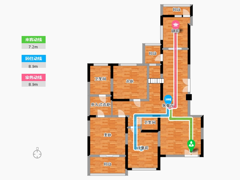 河南省-郑州市-瀚海观象建面240m2-140.83-户型库-动静线