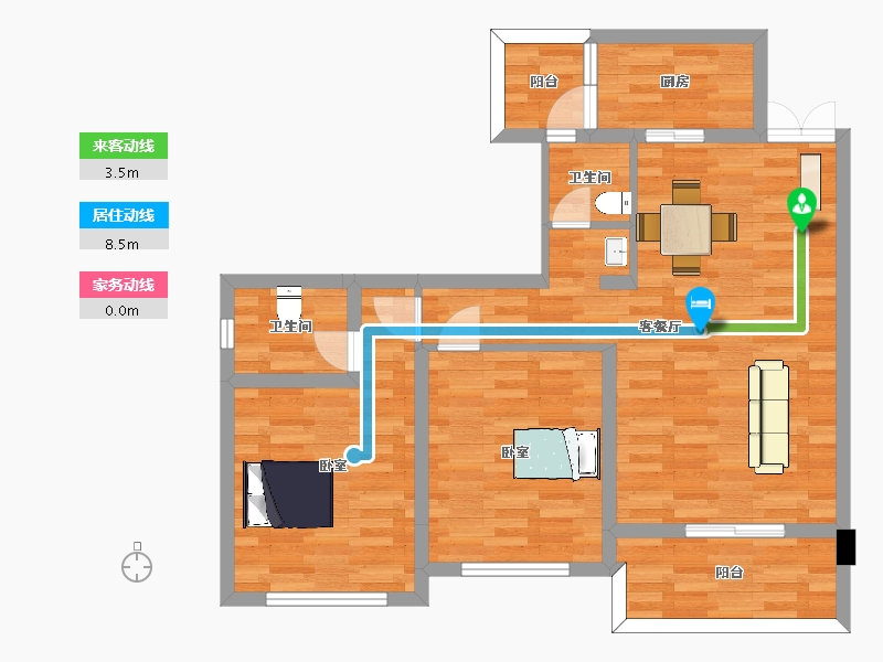 四川省-成都市-青禾名都C397m²-76.95-户型库-动静线