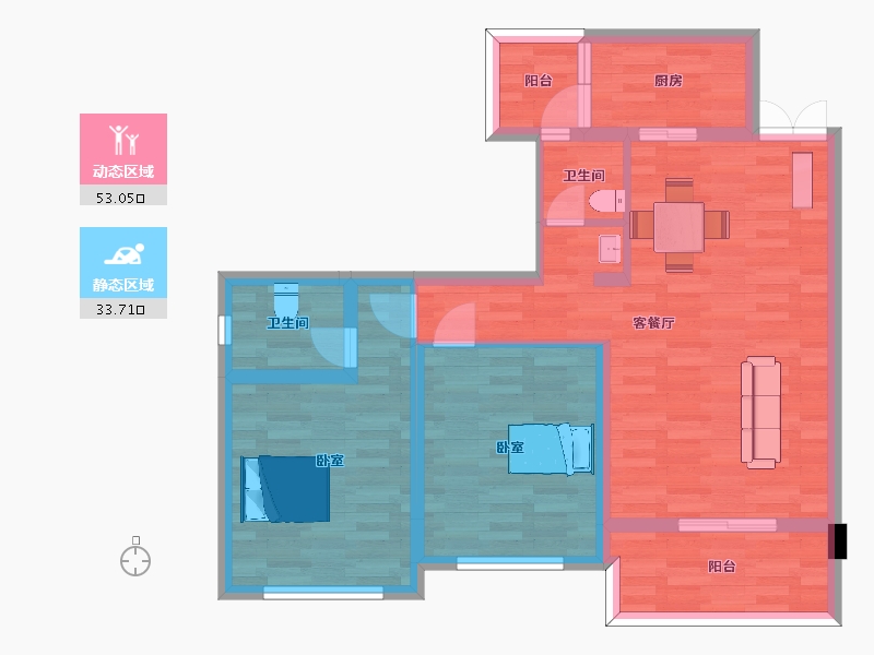 四川省-成都市-青禾名都C397m²-76.95-户型库-动静分区