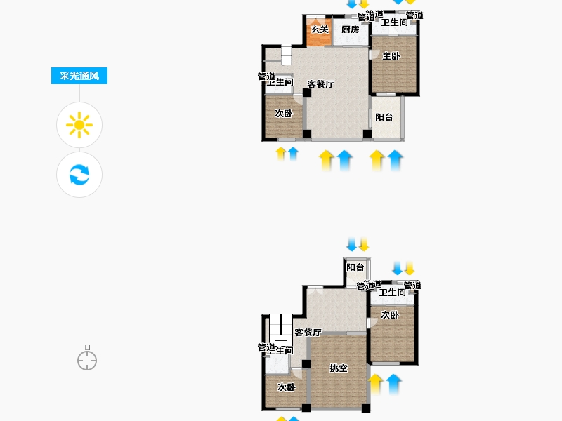 河南省-郑州市-康桥美庐湾212㎡212m²-194.82-户型库-采光通风