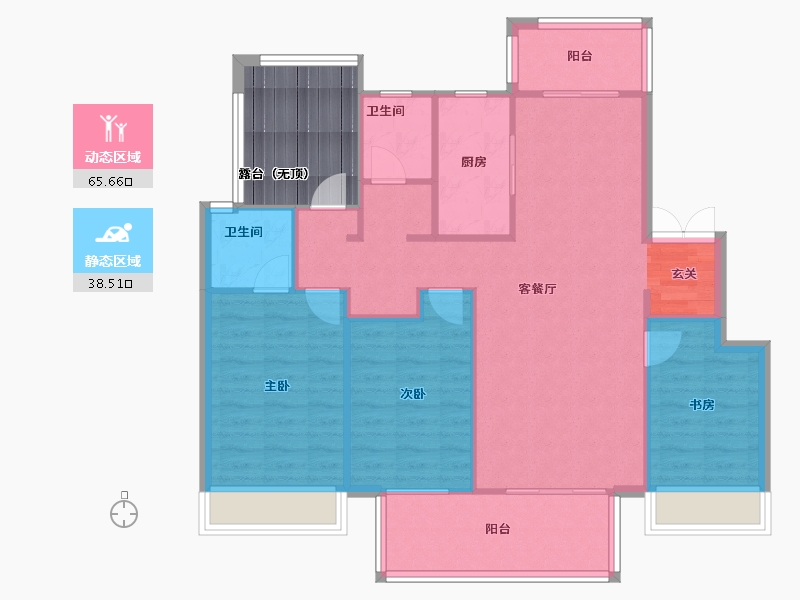 河南省-郑州市-东原阅境13,5,6129m²-103.21-户型库-动静分区