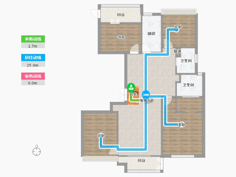 河南省-郑州市-华润紫云府云栖135m²-107.99-户型库-动静线