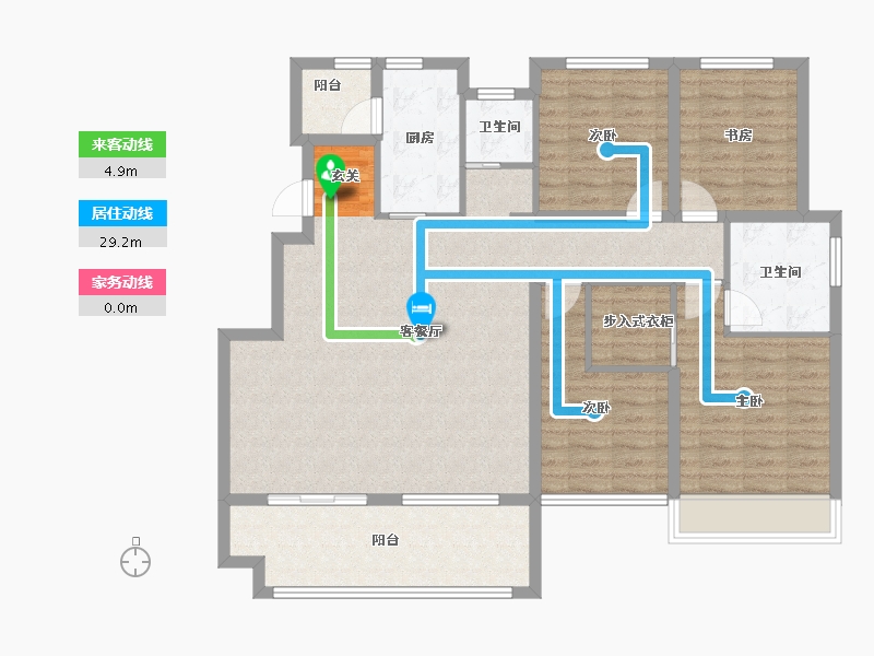 河南省-郑州市-东润玺城C3地块-23号楼146m²-116.92-户型库-动静线