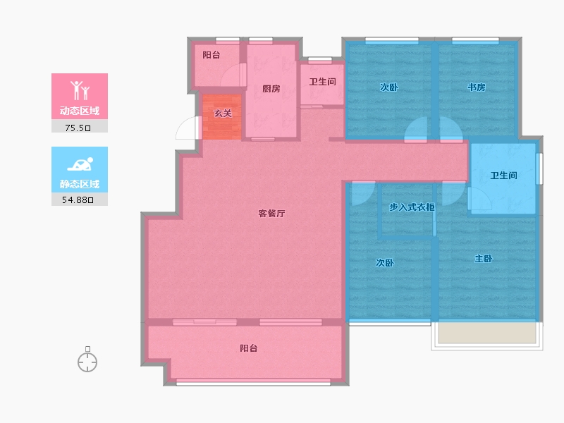 河南省-郑州市-东润玺城C3地块-23号楼146m²-116.92-户型库-动静分区