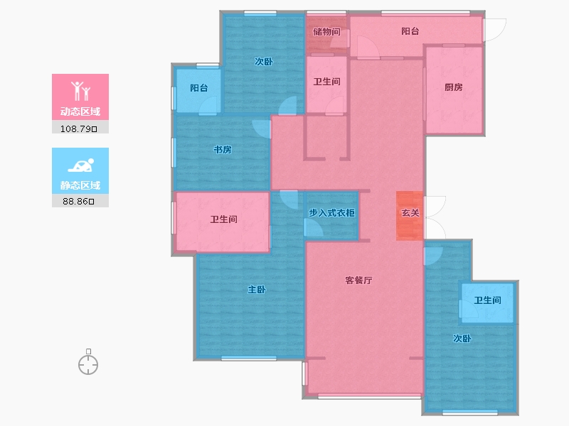 河南省-郑州市-富田九鼎世家9号楼229m²-183.29-户型库-动静分区