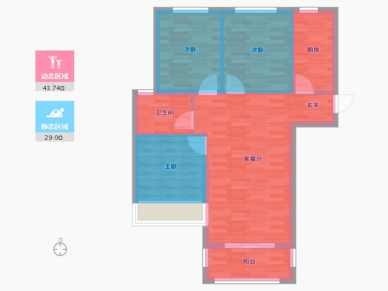 河南省-郑州市-福晟谦祥钱隆城8号楼,三期9号楼105m²-65.39-户型库-动静分区