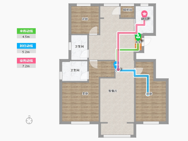 河南省-郑州市-正商湖西学府1号楼,2号楼,3号楼,4号楼,5号楼117m²-93.59-户型库-动静线