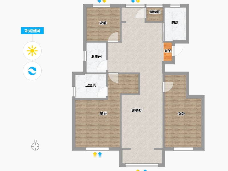 河南省-郑州市-正商湖西学府1号楼,2号楼,3号楼,4号楼,5号楼117m²-93.59-户型库-采光通风