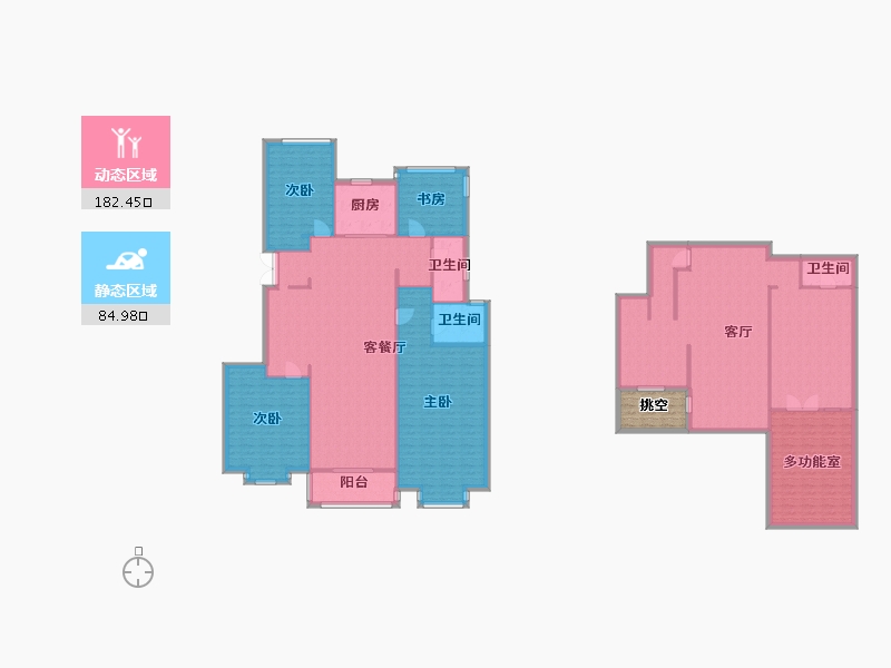 江苏省-南京市-弘阳燕澜七缙01幢,02幢,07幢190m²-253.00-户型库-动静分区