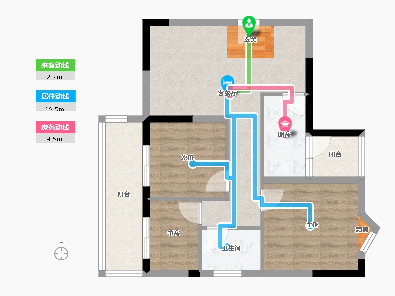 四川省-成都市-嘉通云邸-64.54-户型库-动静线