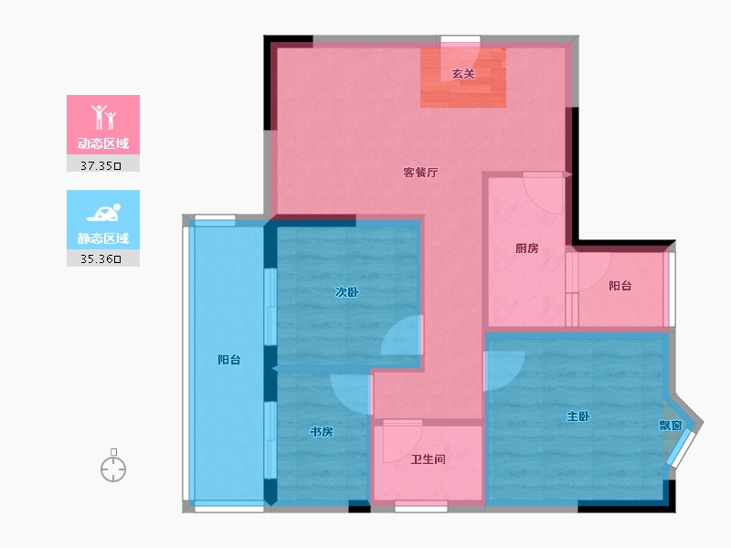 四川省-成都市-嘉通云邸-64.54-户型库-动静分区