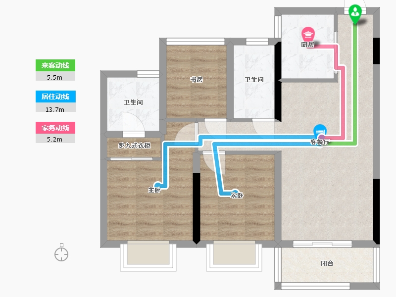 浙江省-杭州市-御清城-67.24-户型库-动静线