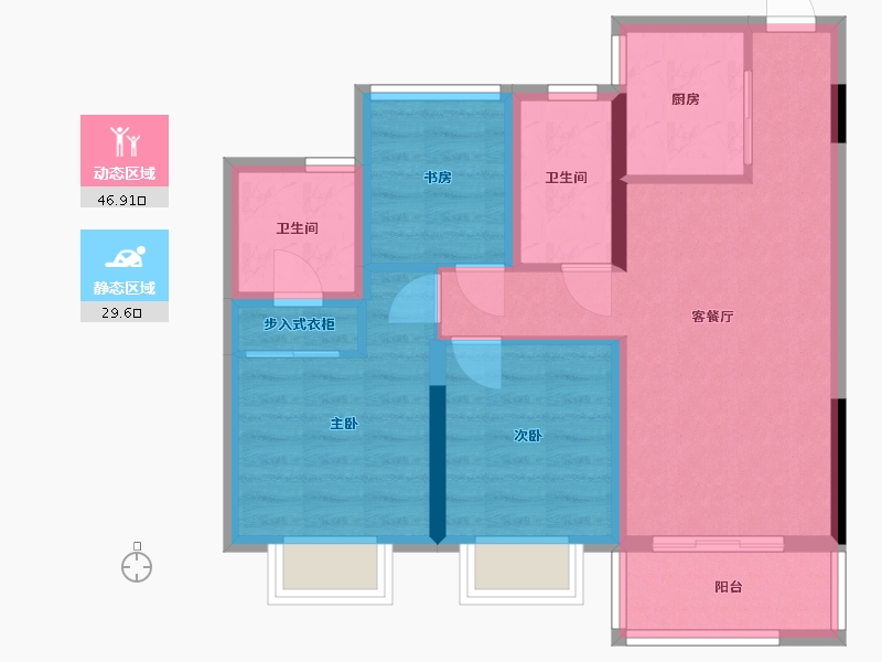 浙江省-杭州市-御清城-67.24-户型库-动静分区