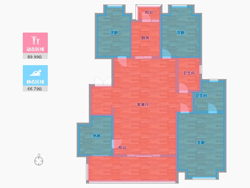 四川省-成都市-天府金茂悦2号楼,3号楼178m²-138.06-户型库-动静分区