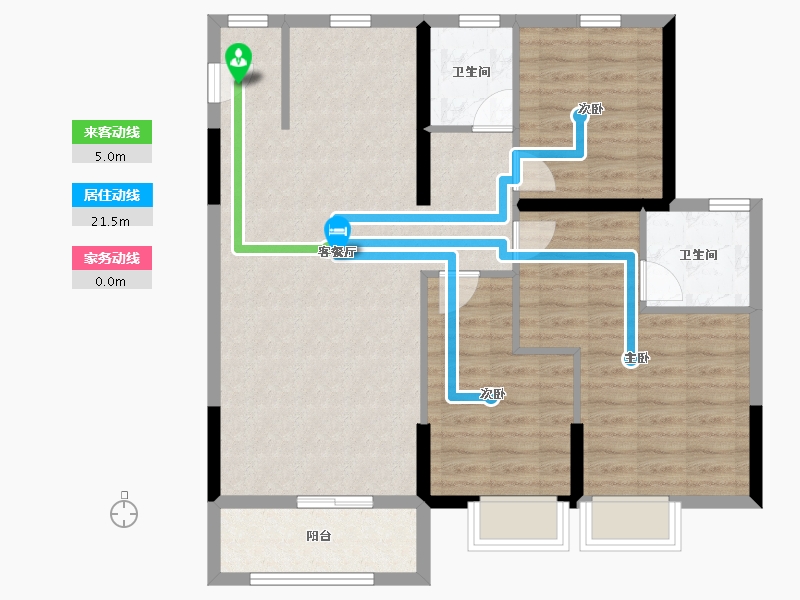 江苏省-扬州市-蓝湾华府-89.94-户型库-动静线