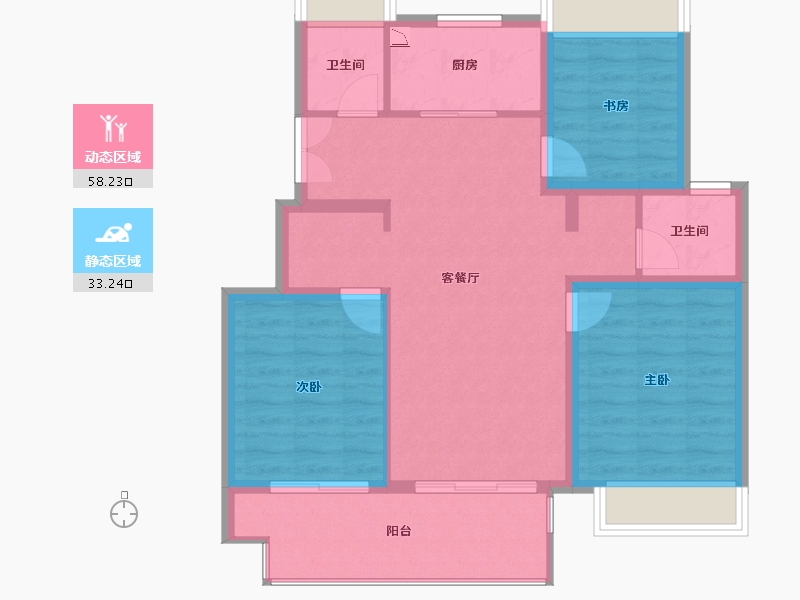 江苏省-南通市-玖樟台-82.23-户型库-动静分区