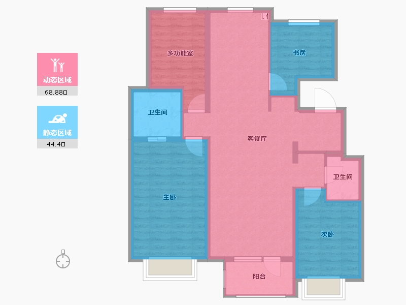 河北省-廊坊市-空港新都孔雀城-101.37-户型库-动静分区