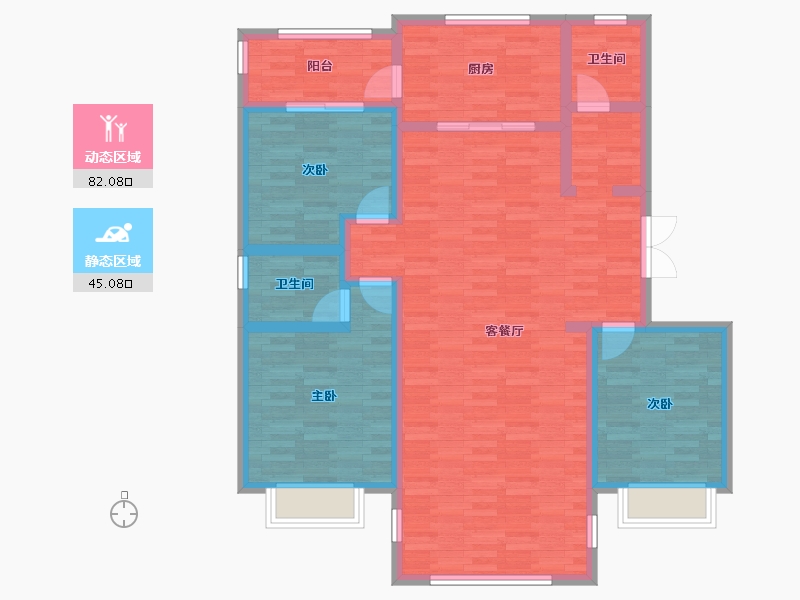 新疆维吾尔自治区-阿勒泰地区-黄金河谷3期-114.53-户型库-动静分区