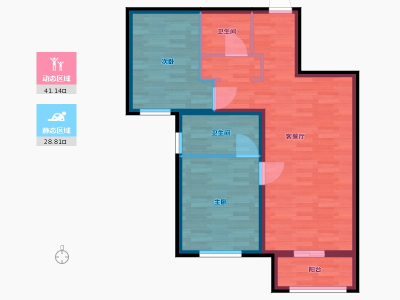 北京-北京市-十里湖光-61.81-户型库-动静分区