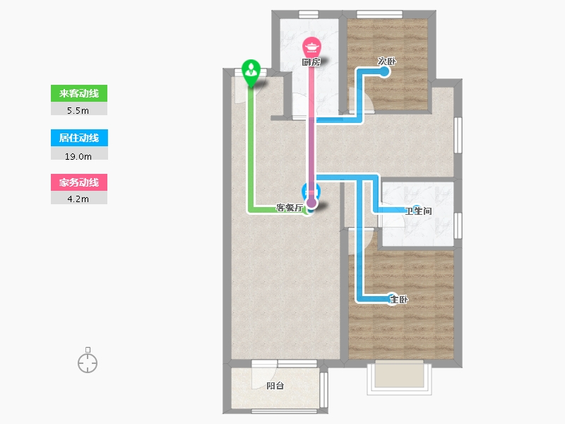 河北省-廊坊市-空港新都孔雀城-68.30-户型库-动静线