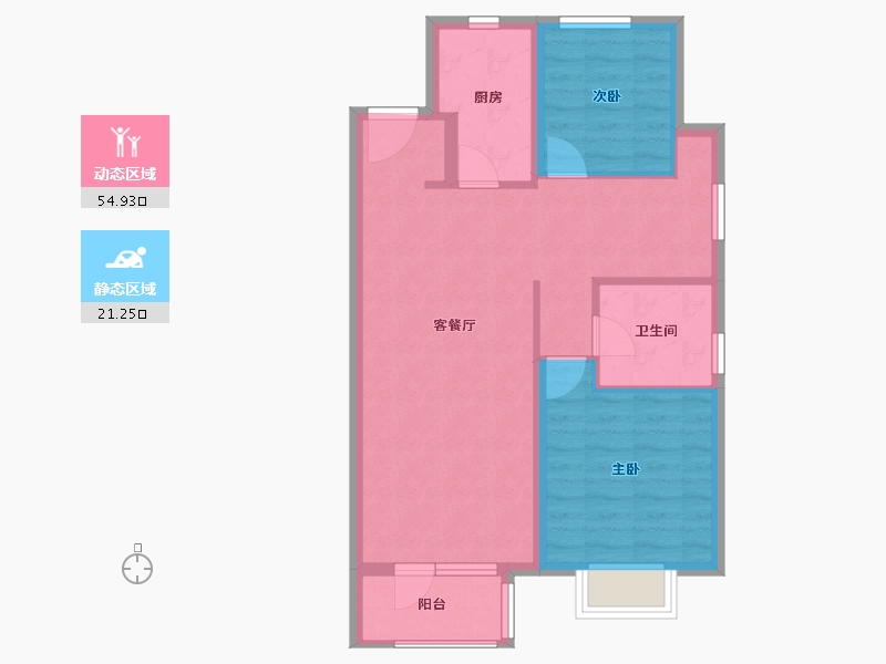 河北省-廊坊市-空港新都孔雀城-68.30-户型库-动静分区