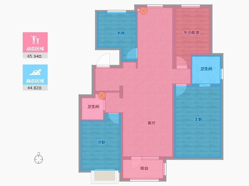 河北省-廊坊市-空港新都孔雀城-98.64-户型库-动静分区