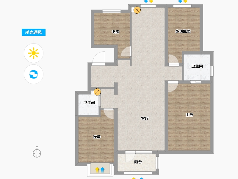 河北省-廊坊市-空港新都孔雀城-98.64-户型库-采光通风