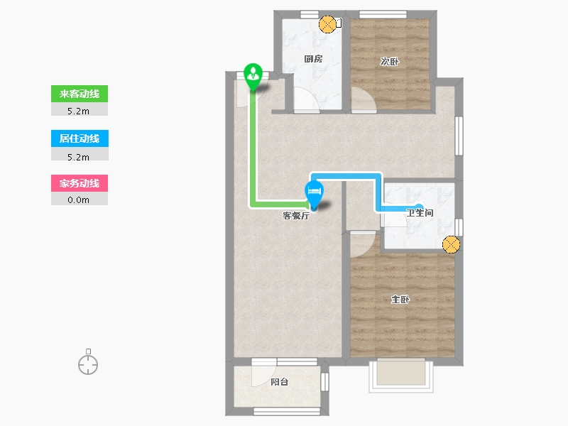 河北省-廊坊市-空港新都孔雀城-68.15-户型库-动静线