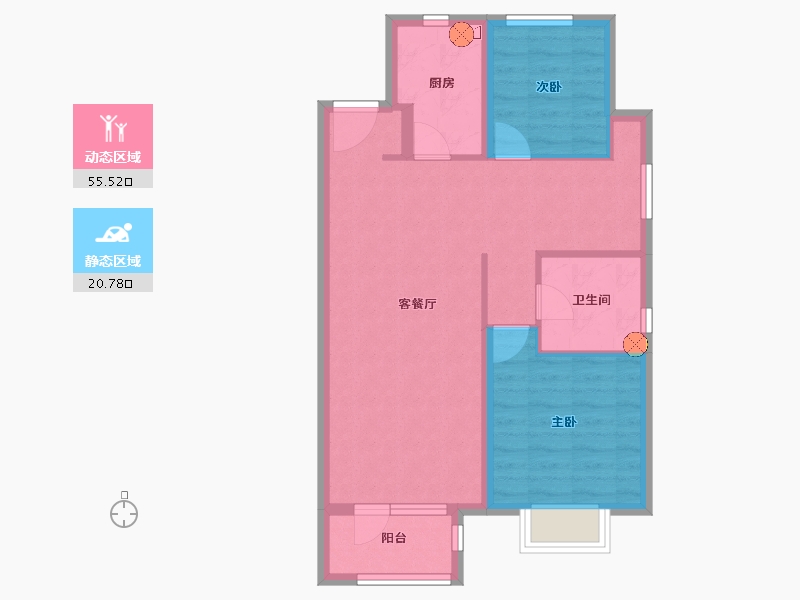 河北省-廊坊市-空港新都孔雀城-68.15-户型库-动静分区