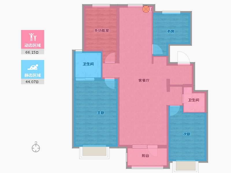 河北省-廊坊市-空港新都孔雀城-98.34-户型库-动静分区